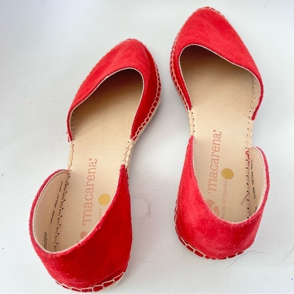 MACARENA Iris Red Suede Espadrille Flat Size 40 / us 9.5 NWOB - Picture 8 of 12